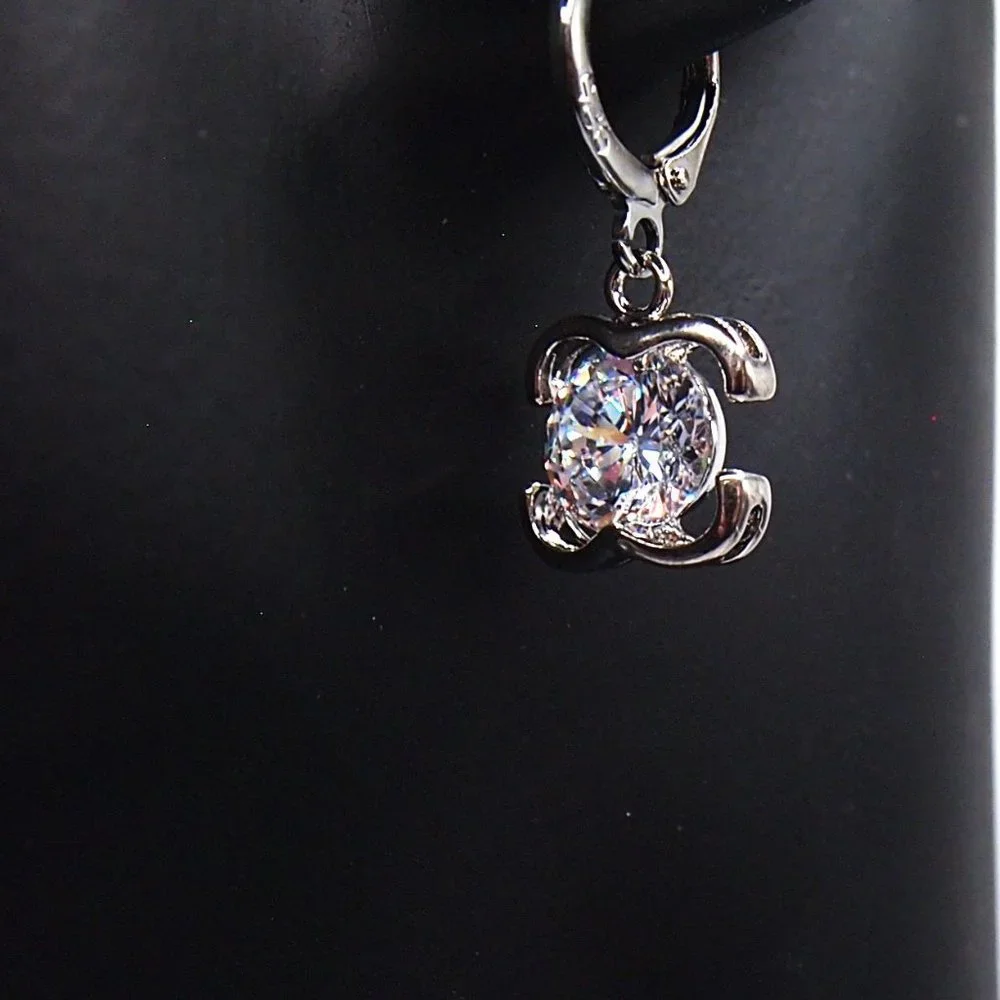 ⭐Bundle Sale⭐ 4Pc. Diamond Earrings and Necklace Set Solid 925 Sterling Silver - Picture 8 of 9